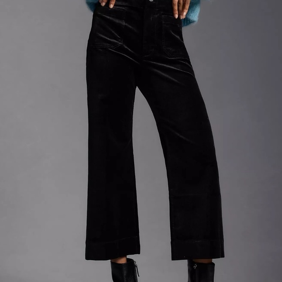 The Colette Velvet Crop Wide-Leg Pants by Maeve - Picture 5 of 7